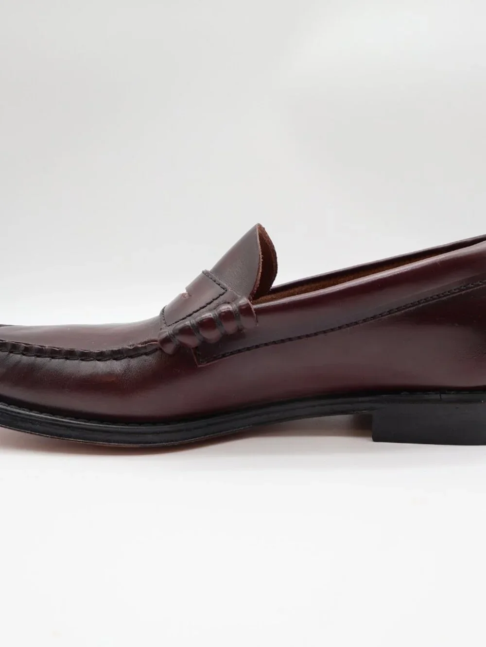 Barclay Vintage 70s 80s Mens 8 D Burgundy Leather Penny Loafers